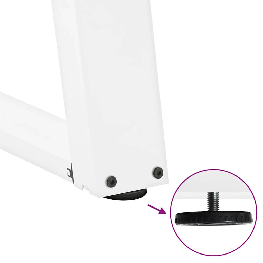 spisebordsben U-formet 2 stk. hvid 60 x (72-73) cm stål