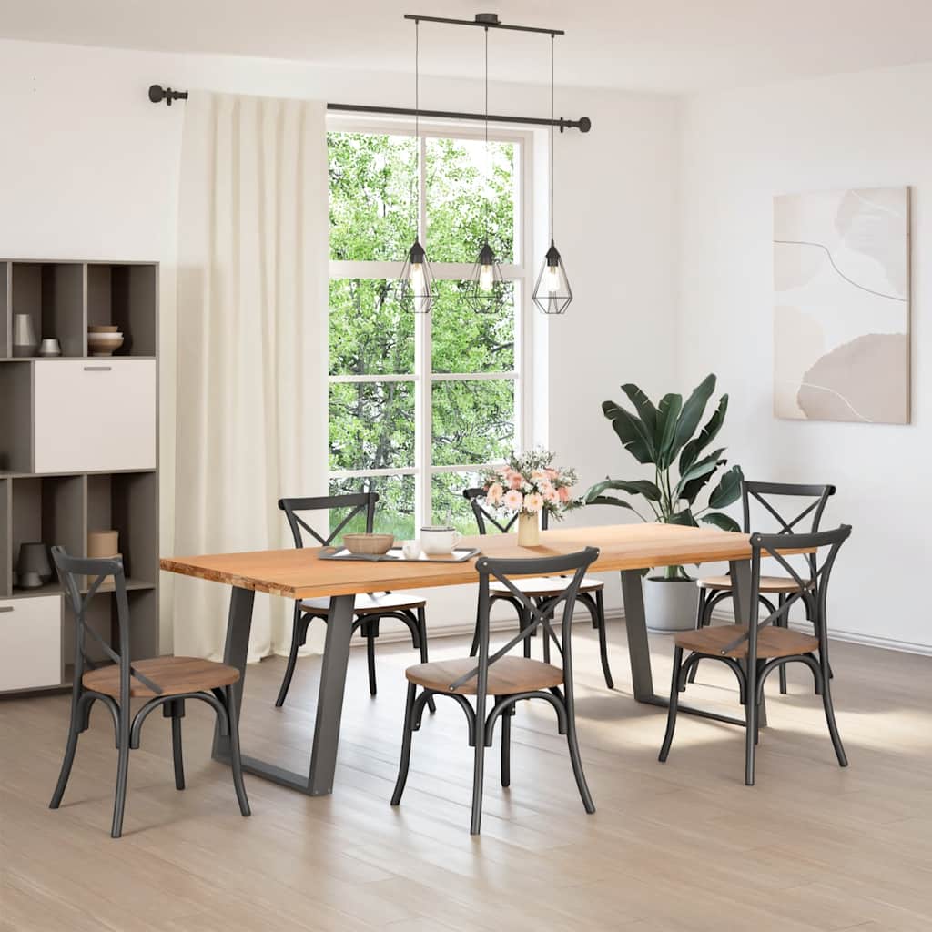 spisebordsben U-formet 2 stk. antracit 70 x (72-73) cm stål