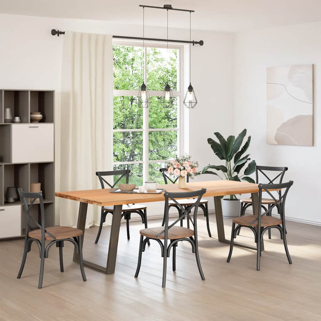 spisebordsben U-formet 2 stk. naturstål 70x(72-73) cm stål