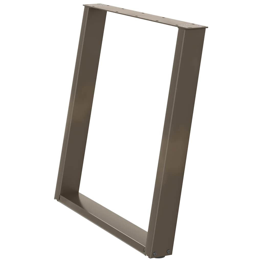 spisebordsben U-formet 2 stk. naturstål 70x(72-73) cm stål