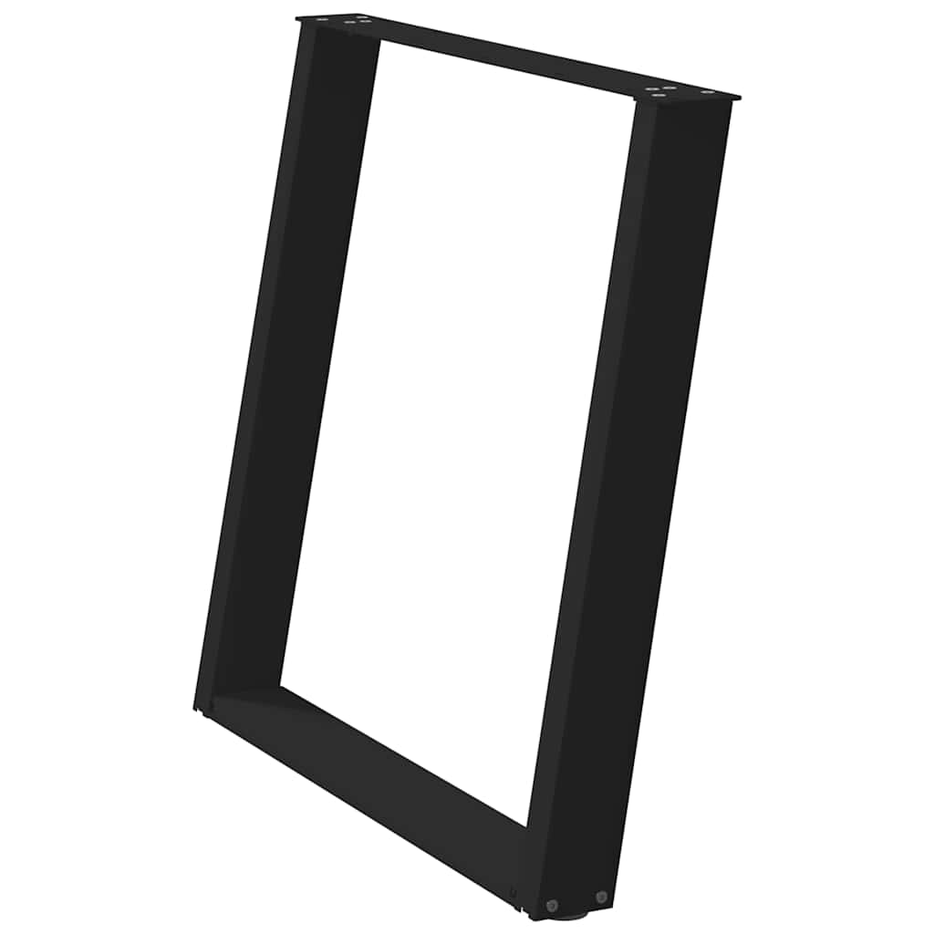 spisebordsben U-formet 2 stk. sort 80 x (72-73) cm stål