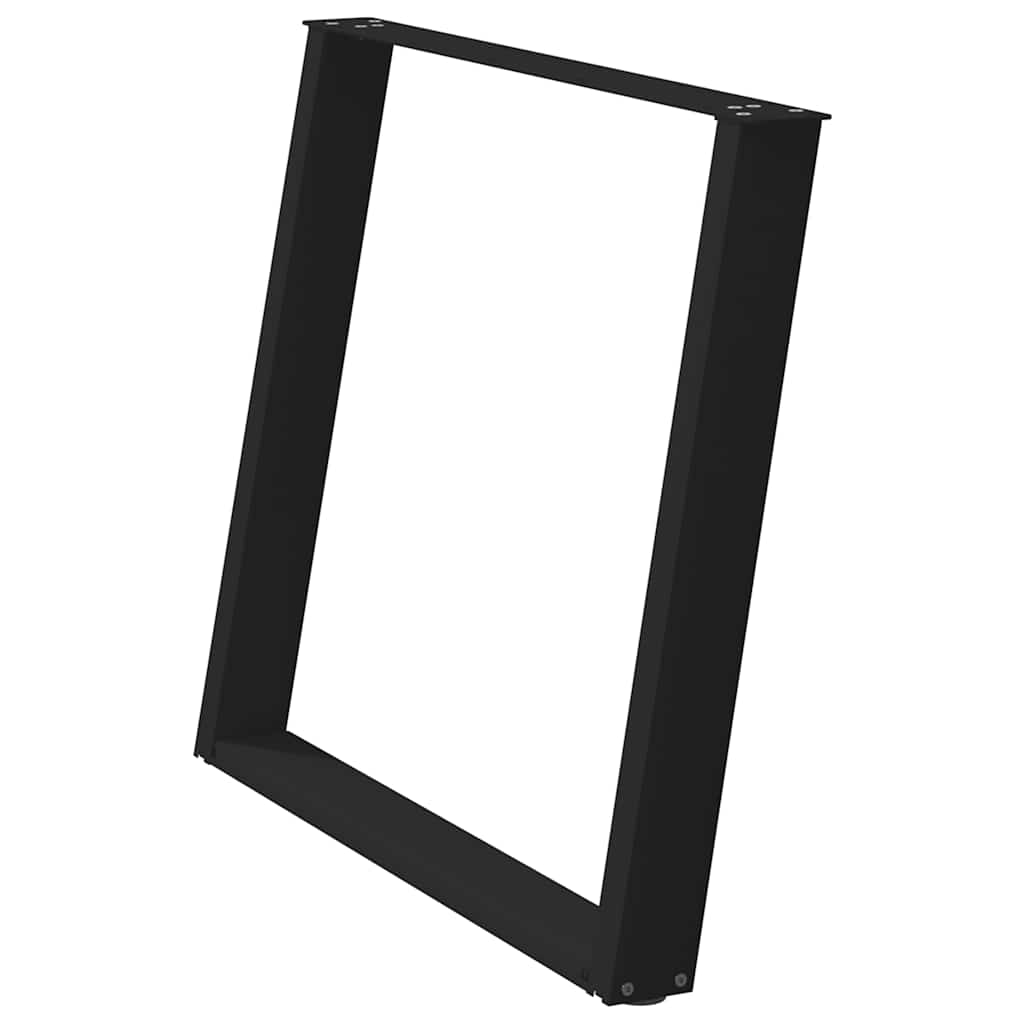 spisebordsben U-formet 2 stk. sort 90 x (72-73) cm stål