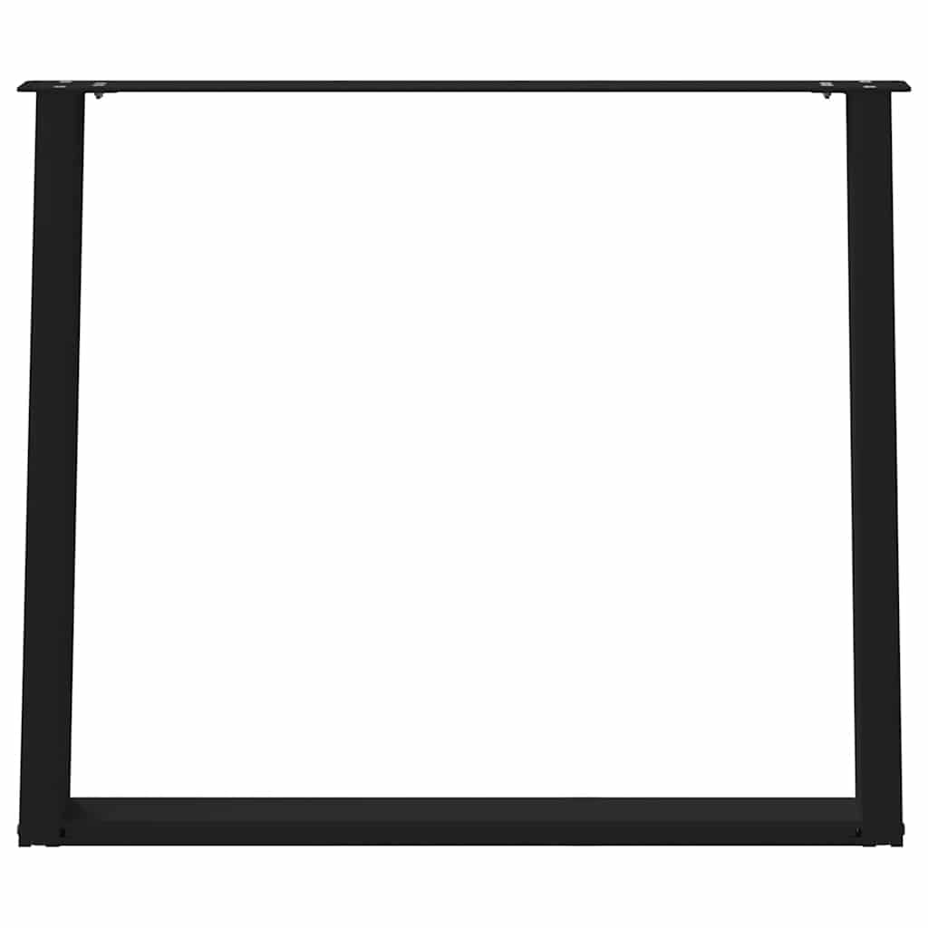 spisebordsben U-formet 2 stk. sort 90 x (72-73) cm stål