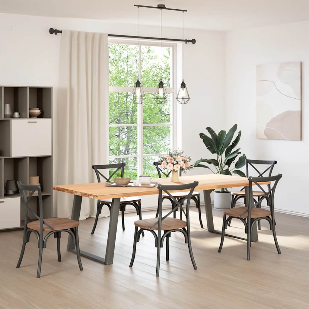 spisebordsben U-formet 2 stk. antracit 90x(72-73) cm stål
