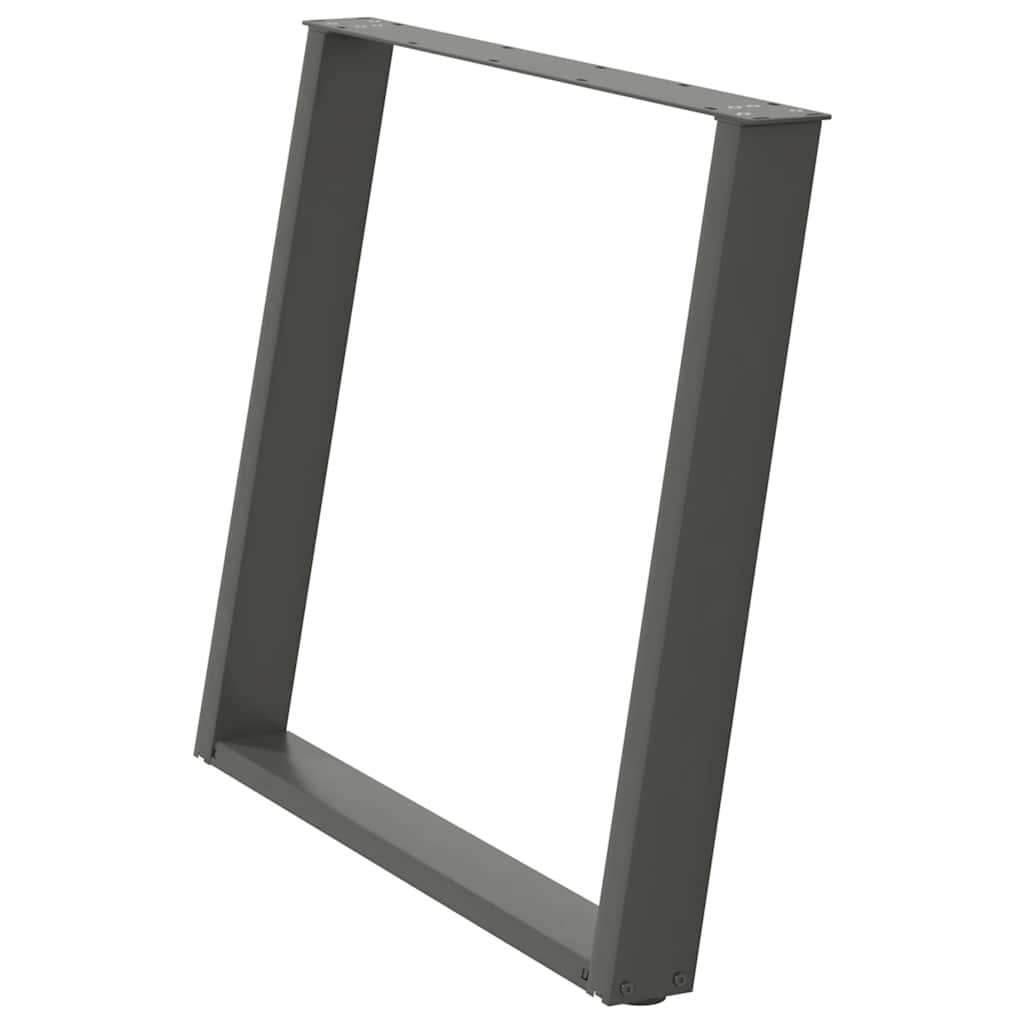 spisebordsben U-formet 2 stk. antracit 90x(72-73) cm stål
