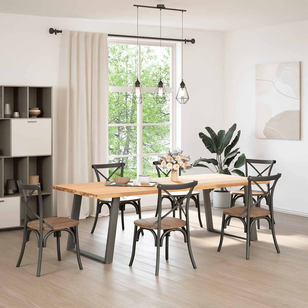 spisebordsben U-formet 2 stk. antracit 100x(72-73) cm stål