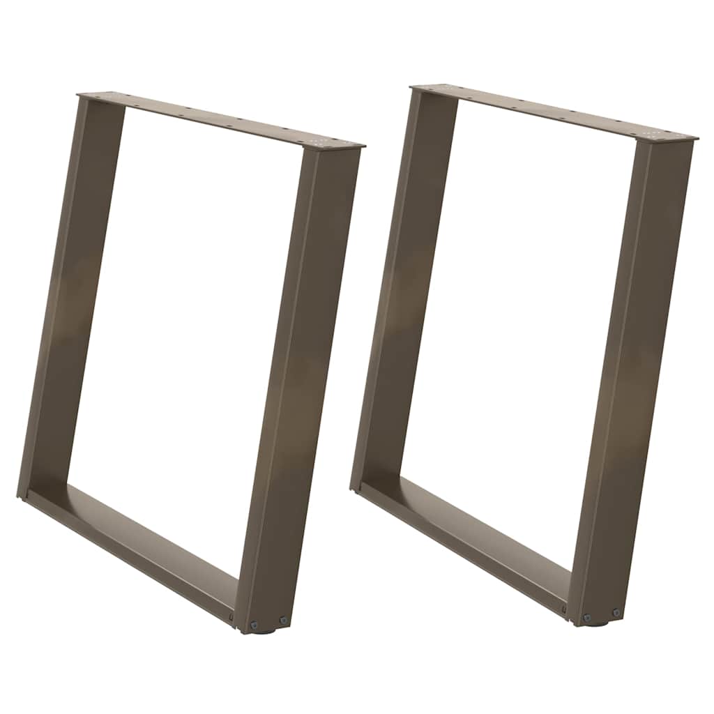 spisebordsben U-formet 2 stk. naturstål 100x(72-73) cm stål