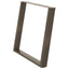 spisebordsben U-formet 2 stk. naturstål 100x(72-73) cm stål