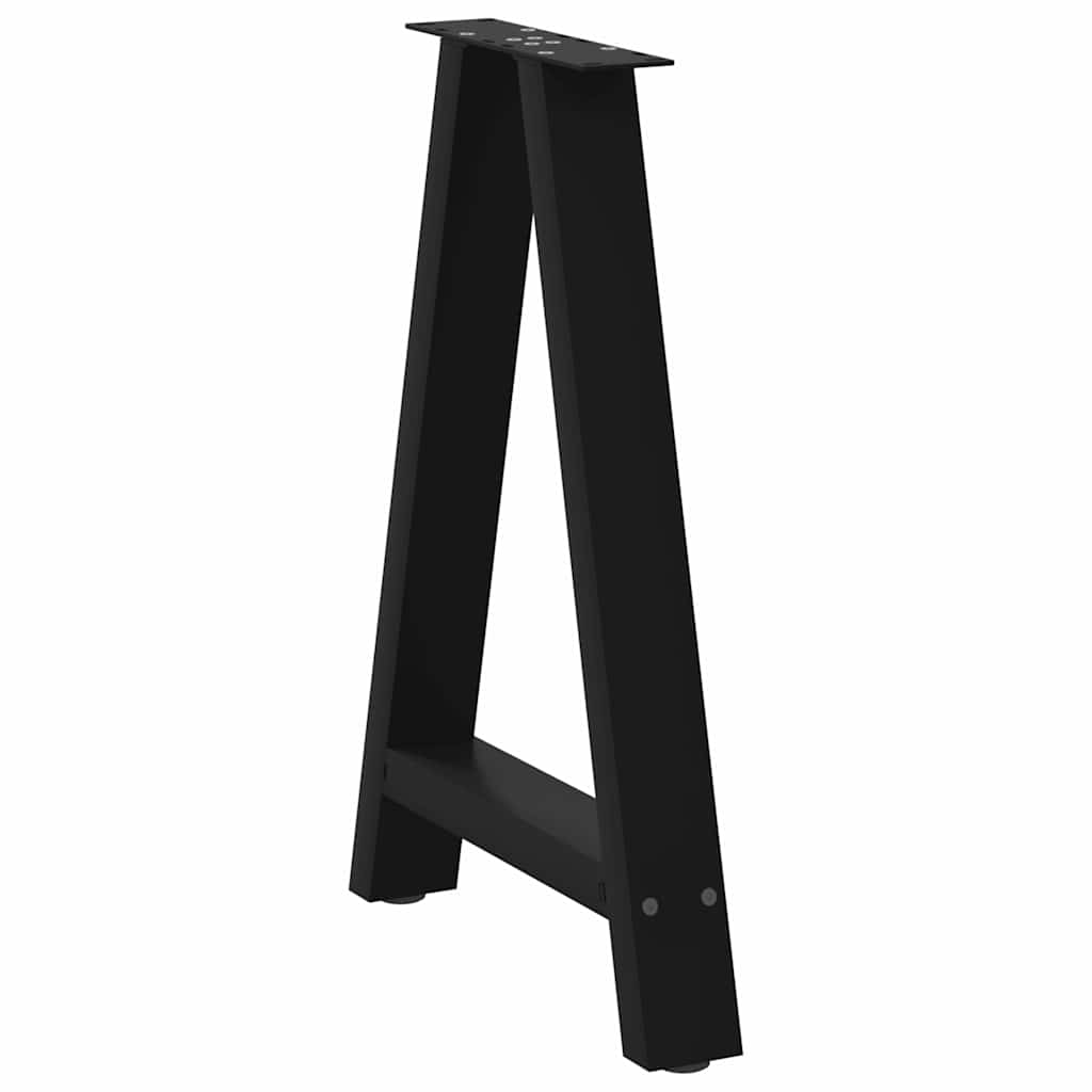 spisebordsben A-formet 2 stk. sort 50x(72-73) cm stål
