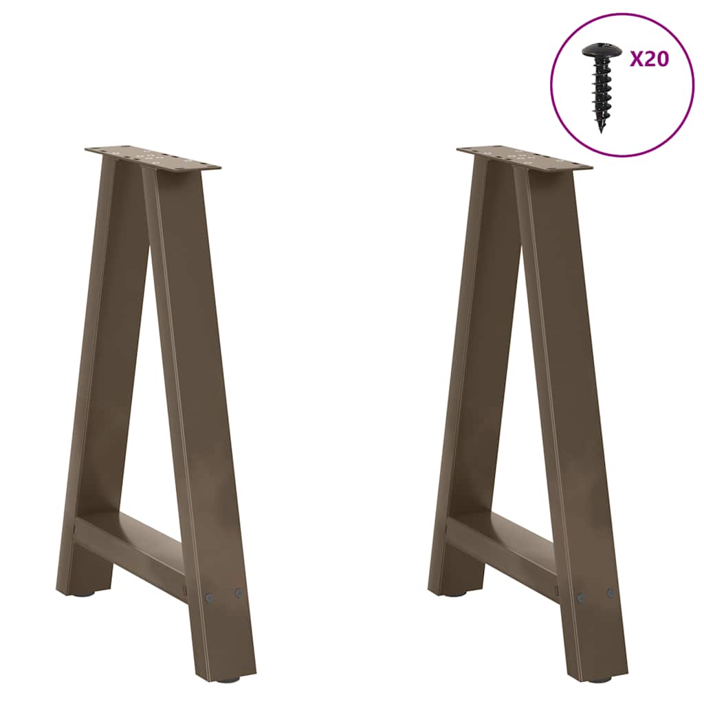 spisebordsben A-formet 2 stk. 50x(72-73) cm stål