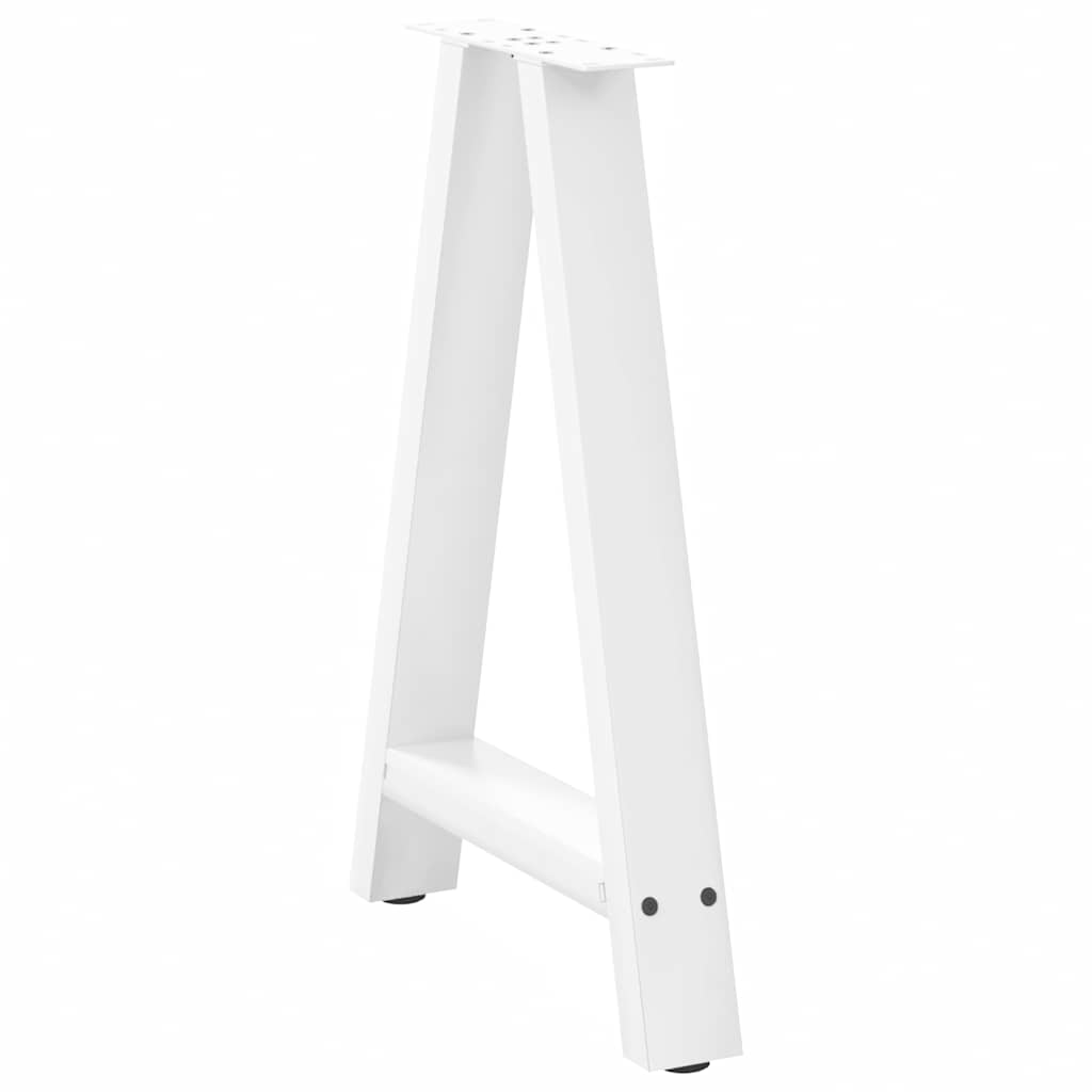 spisebordsben A-formet 2 stk. hvid 60 x (72-73) cm stål