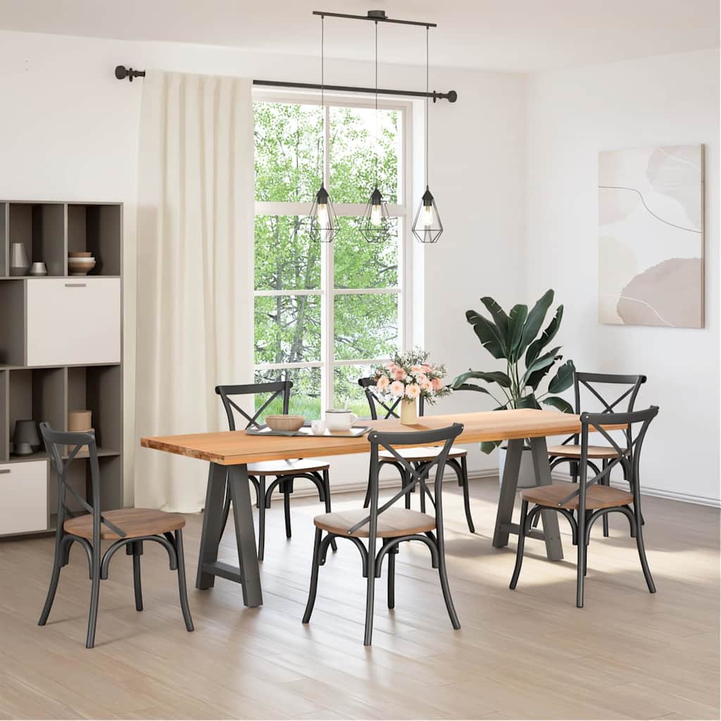 spisebordsben A-formet 2 stk. antracit 60 x (72-73) cm stål