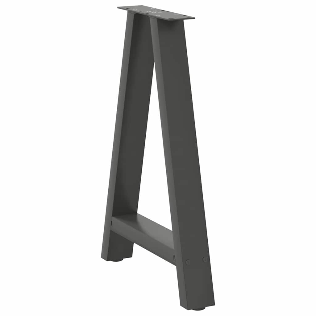 spisebordsben A-formet 2 stk. antracit 60 x (72-73) cm stål