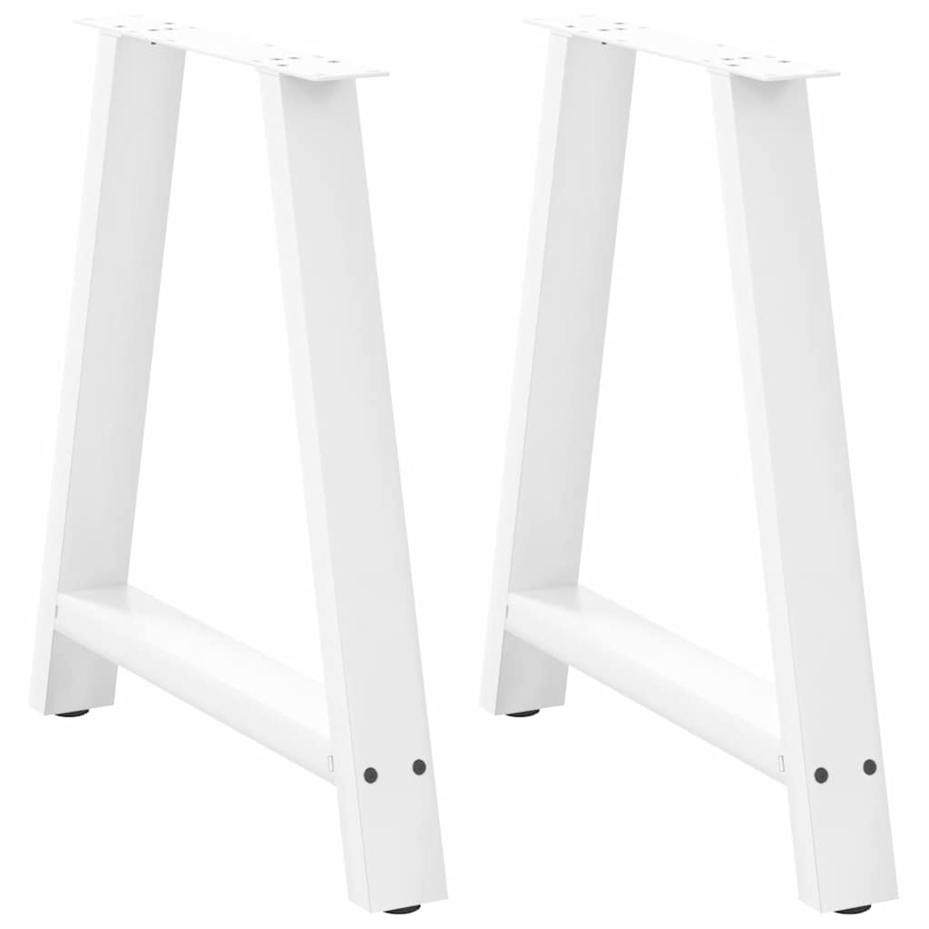 spisebordsben A-formet 2 stk. hvid 70 x (72-73) cm stål