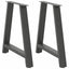 spisebordsben A-formet 2 stk. antracit 70 x (72-73) cm stål