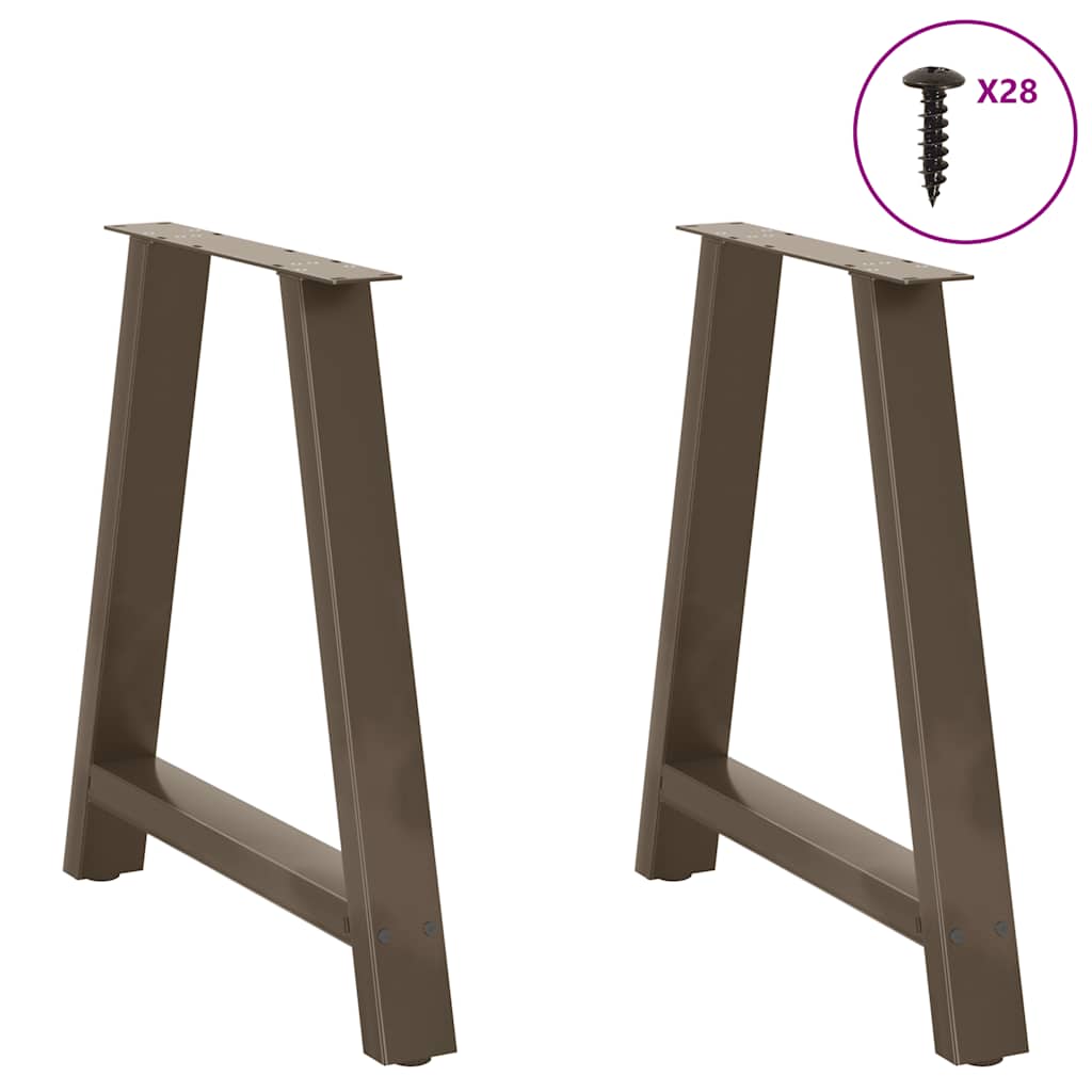 spisebordsben A-formet 2 stk. 80x(72-73) cm stål
