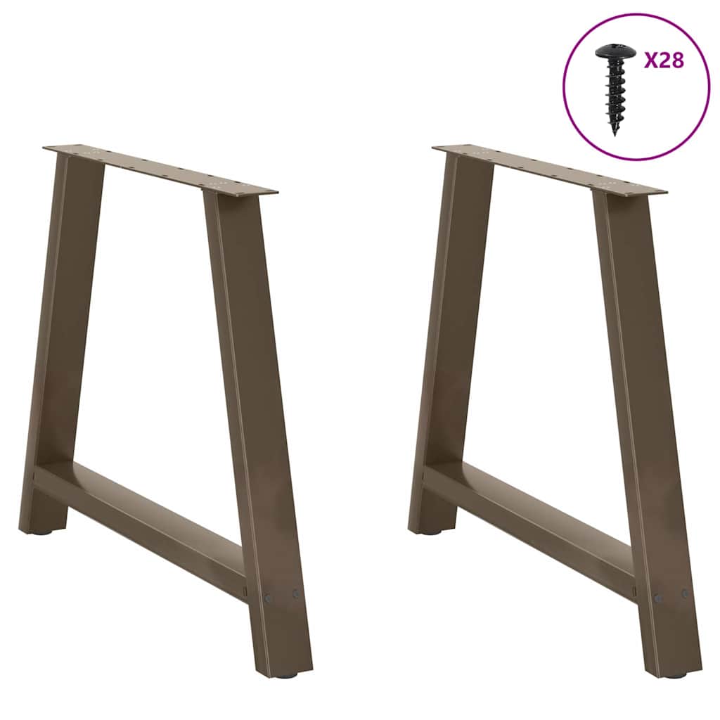 spisebordsben A-formet 2 stk. 100x(72-73) cm stål