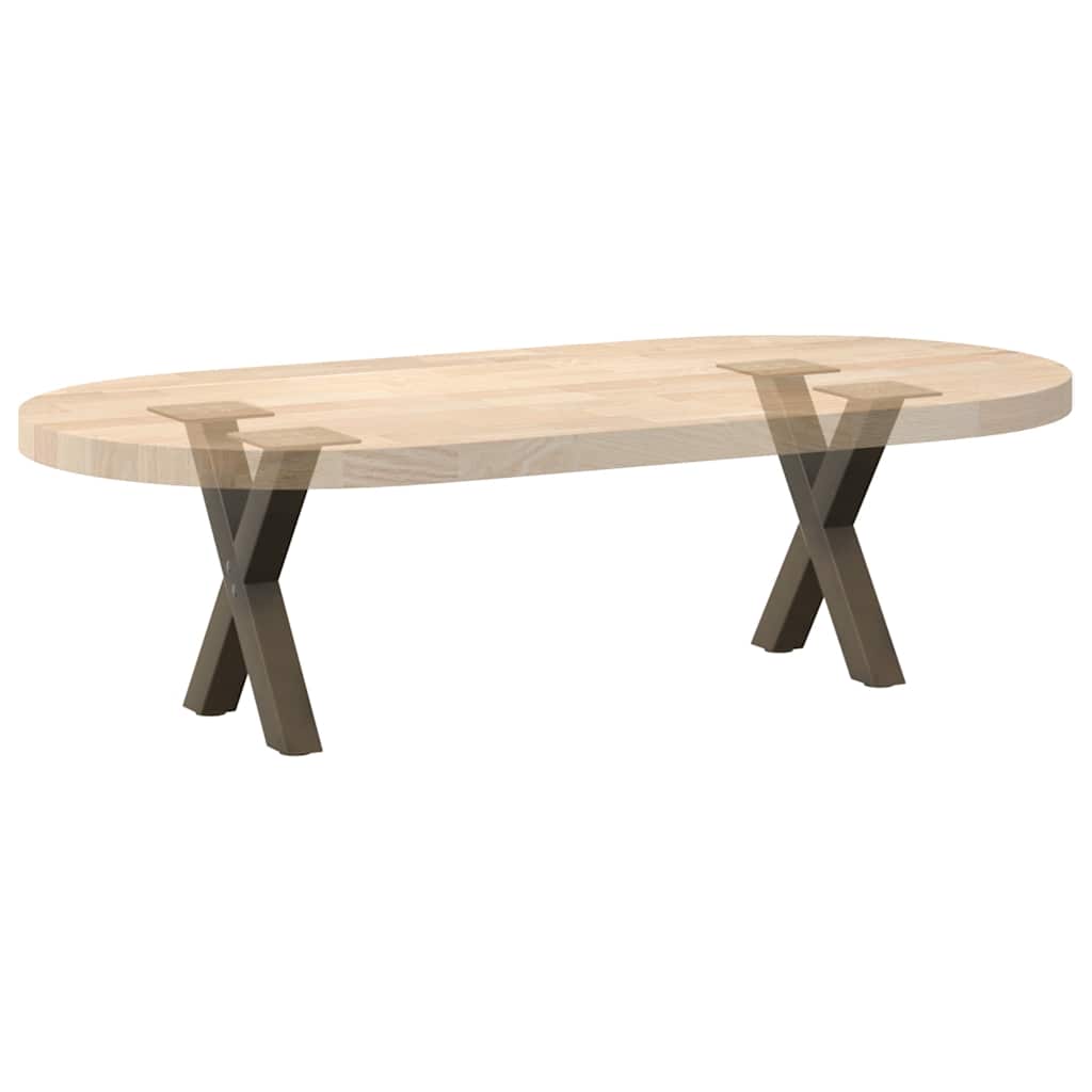 sofabordsben X-formet 2 stk. naturstål 30x(30-31) cm stål
