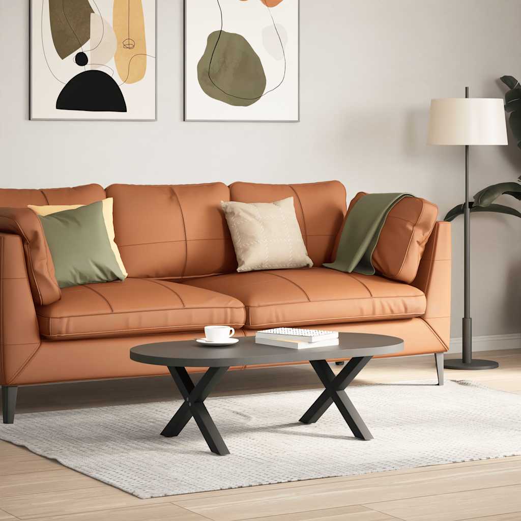 sofabordsben X-formet 2 stk. sort 50x(30-31) cm stål