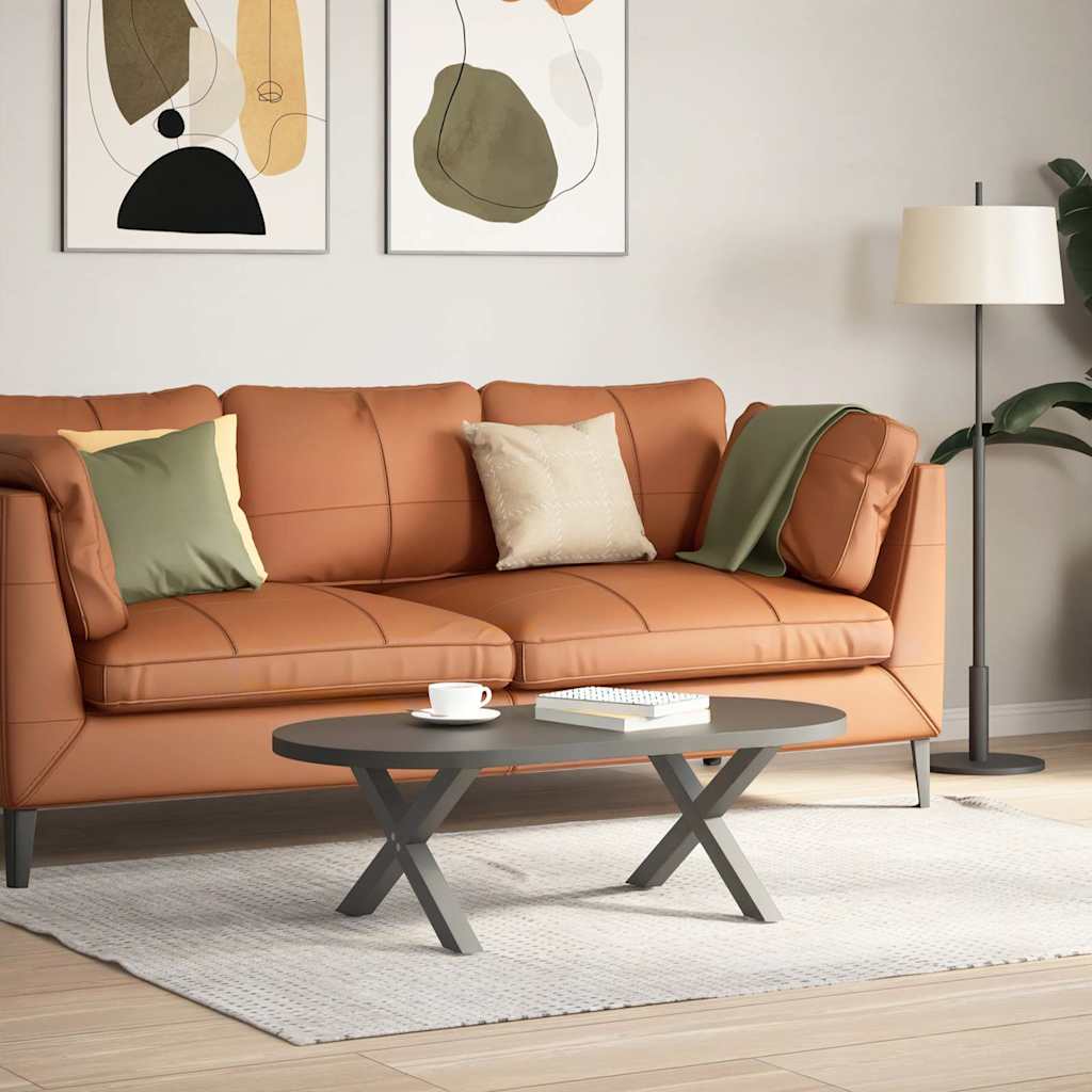 sofabordsben X-formet 2 stk. antracit 50x(30-31) cm stål