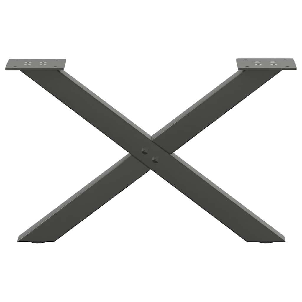 sofabordsben X-formet 2 stk. antracit 50x(30-31) cm stål