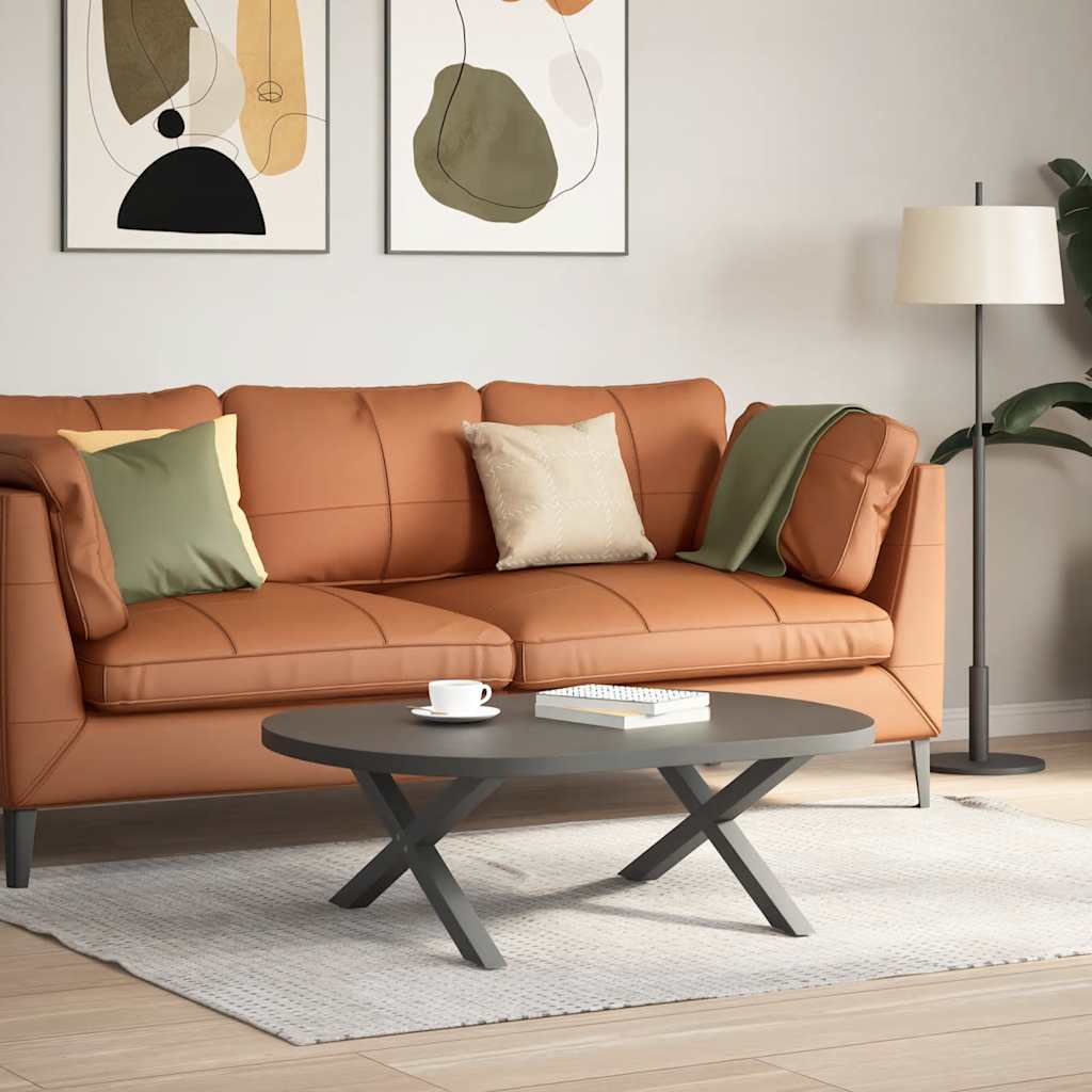 sofabordsben X-formet 2 stk. antracit 70x(30-31) cm stål