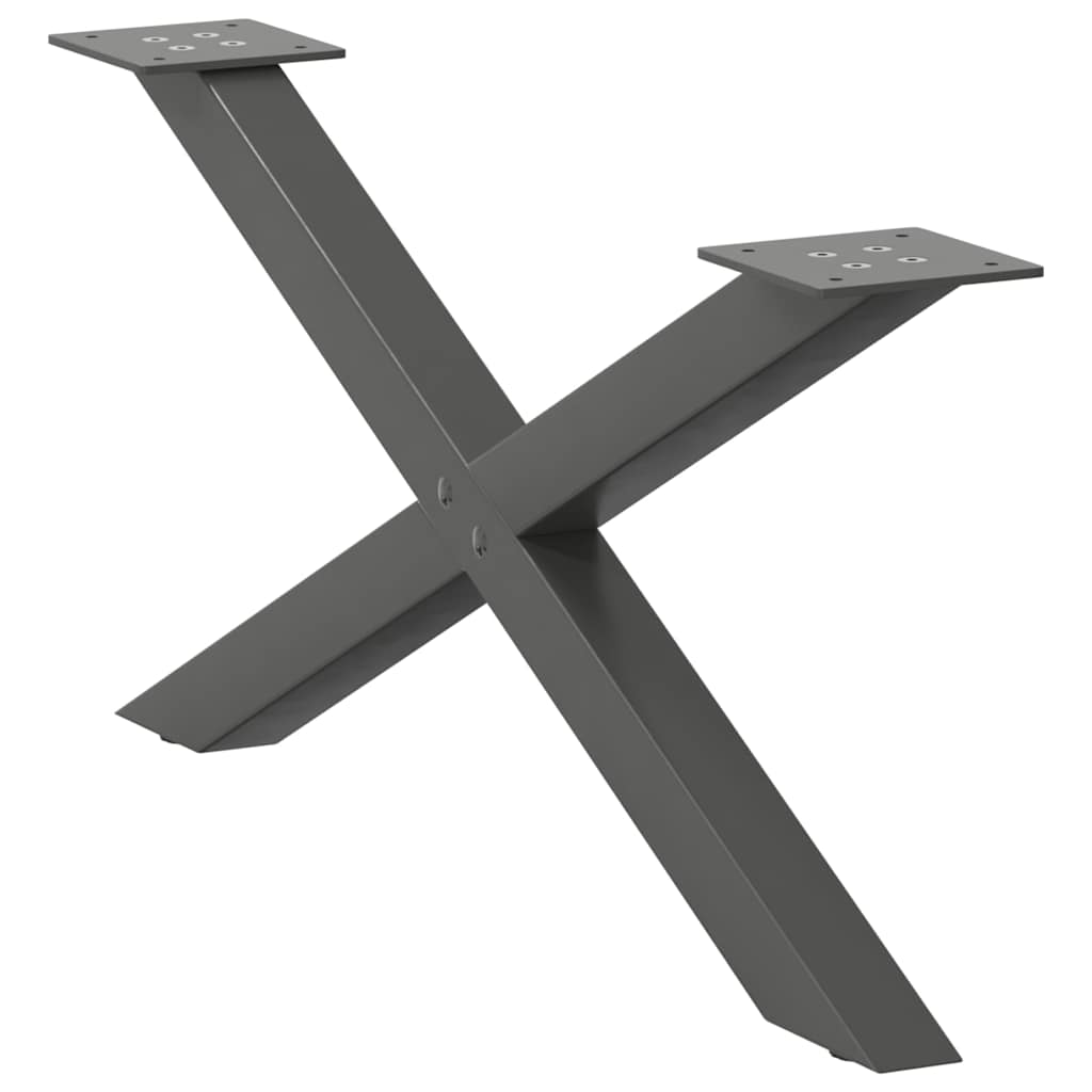 sofabordsben X-formet 2 stk. antracit 70x(30-31) cm stål