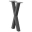 sofabordsben X-formet 2 stk. antracit 28 x (42-43) cm stål