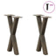 sofabordsben X-formet 2 stk. naturstål 28 x (42-43) cm stål