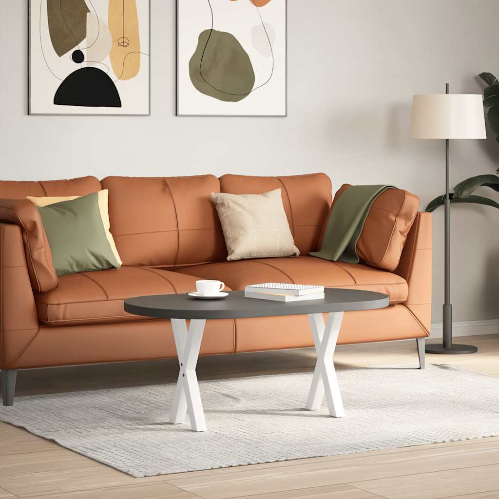 sofabordsben X-formet 2 stk. hvid 38 x (42-43) cm stål