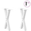 sofabordsben X-formet 2 stk. hvid 38 x (42-43) cm stål