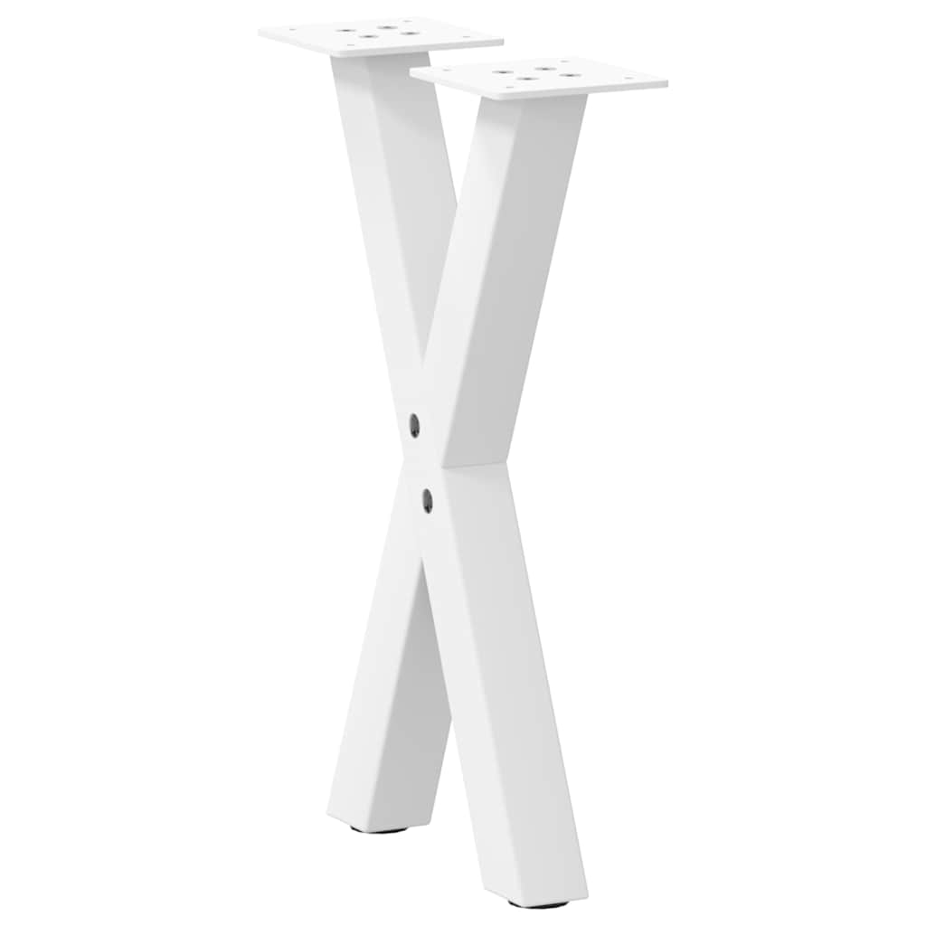 sofabordsben X-formet 2 stk. hvid 38 x (42-43) cm stål