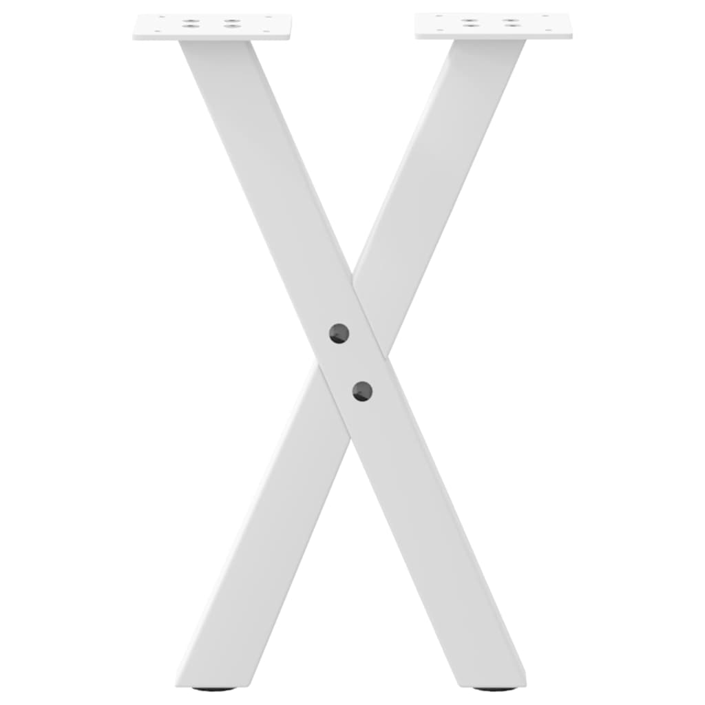 sofabordsben X-formet 2 stk. hvid 38 x (42-43) cm stål
