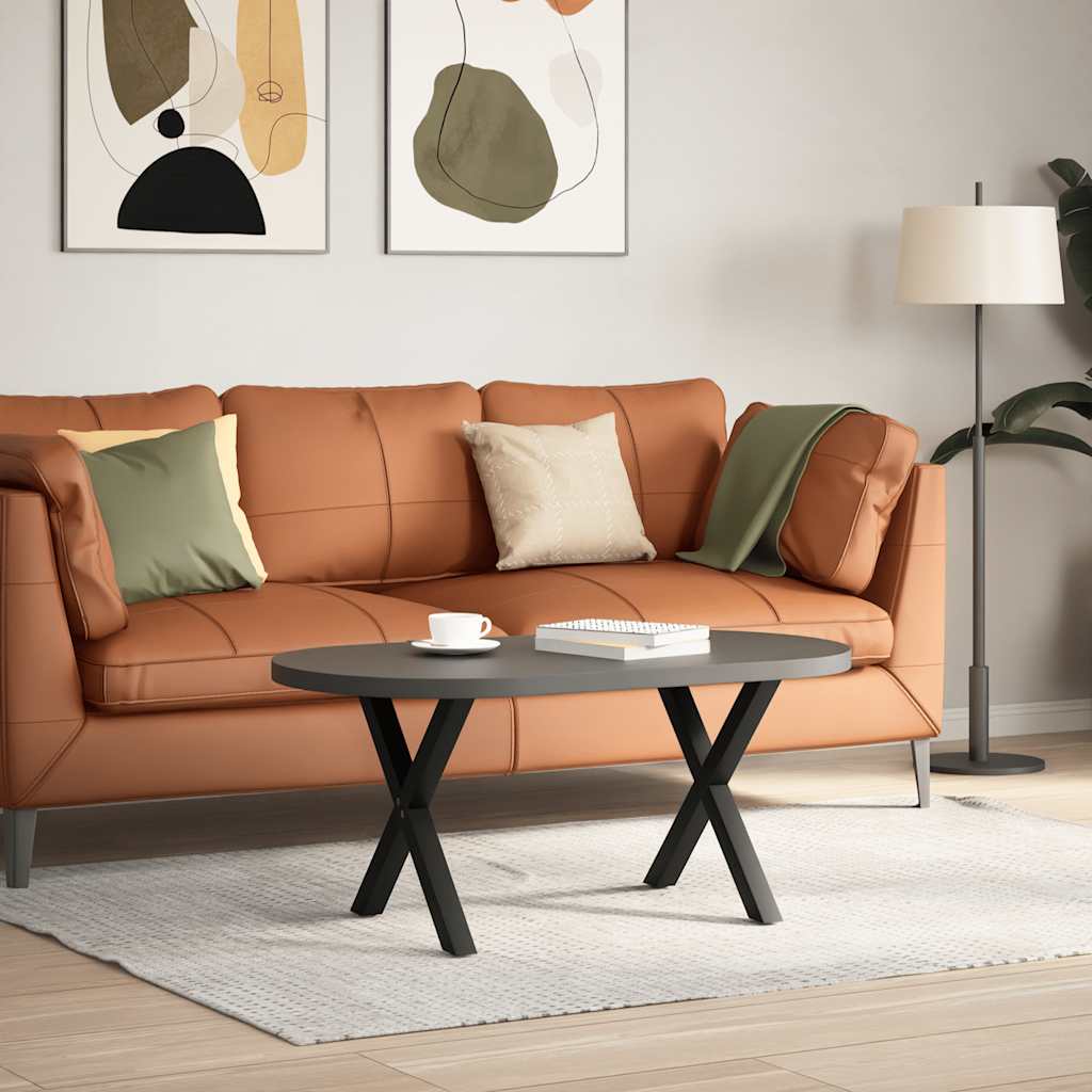 sofabordsben X-formet 2 stk. sort 50 x (42-43) cm stål