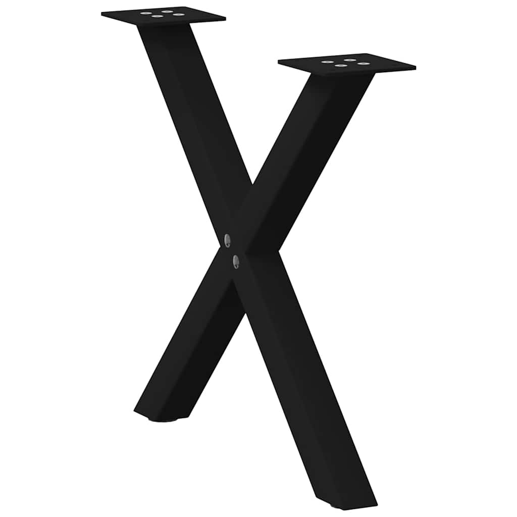 sofabordsben X-formet 2 stk. sort 50 x (42-43) cm stål