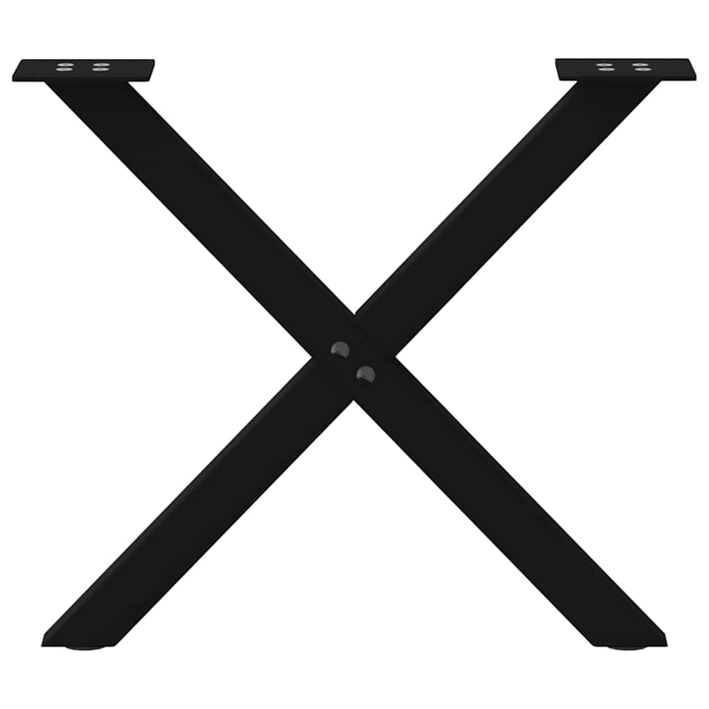 sofabordsben X-formet 2 stk. sort 50 x (42-43) cm stål