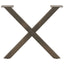 sofabordsben X-formet 2 stk. naturstål 50x(42-43) cm stål