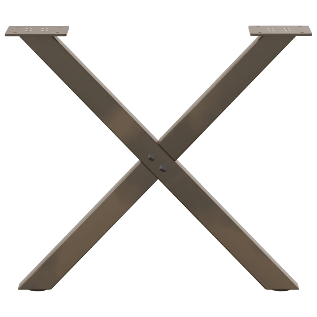 sofabordsben X-formet 2 stk. naturstål 50x(42-43) cm stål