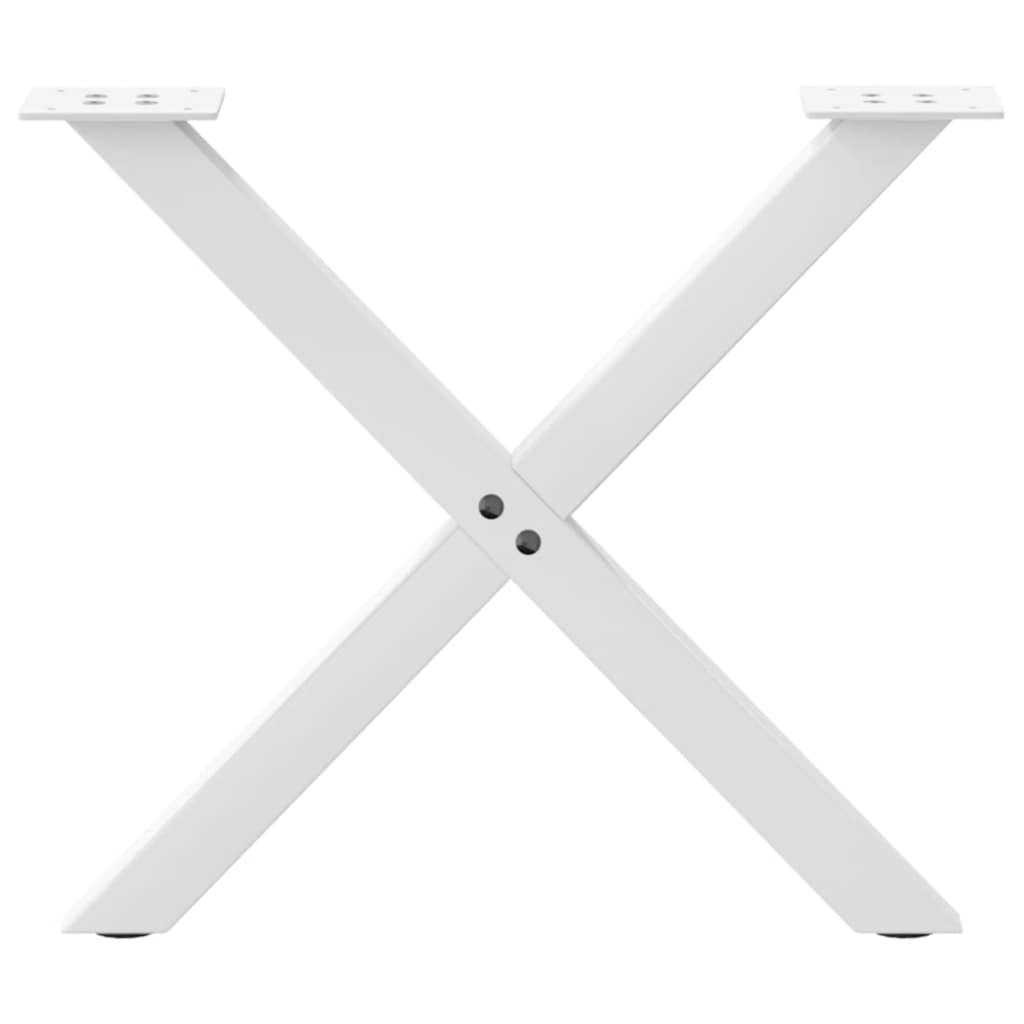 sofabordsben X-formet 2 stk. hvid 60 x (42-43) cm stål