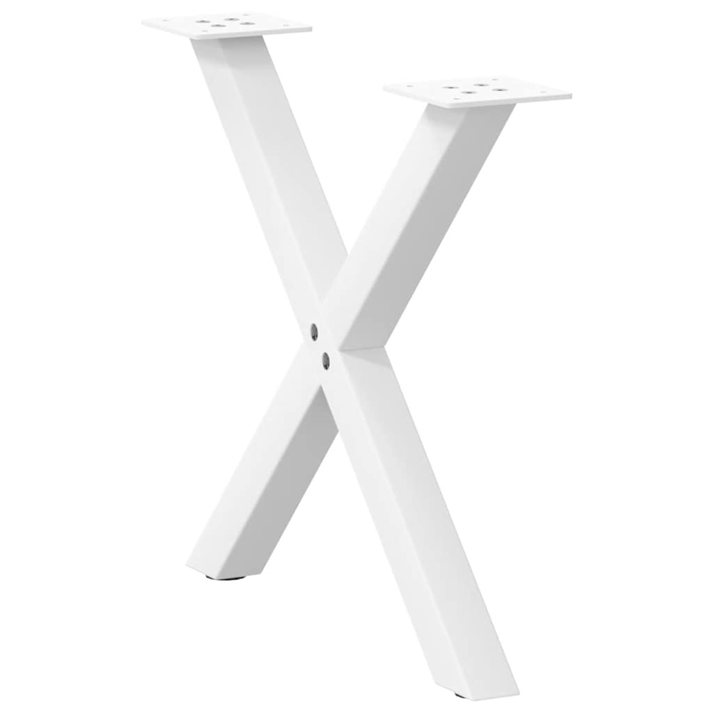 sofabordsben X-formet 2 stk. hvid 60 x (42-43) cm stål