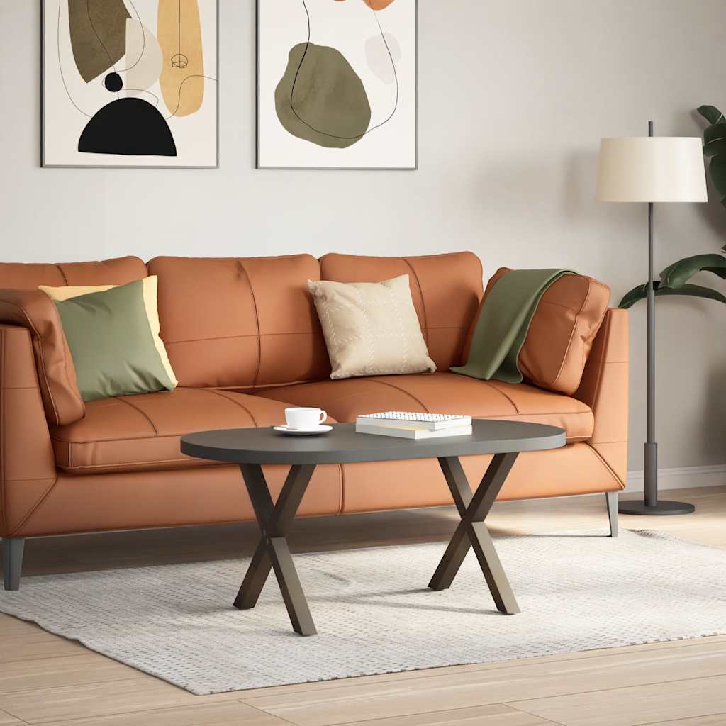 sofabordsben X-formet 2 stk. naturstål 60x(42-43) cm stål