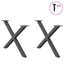 sofabordsben X-formet 2 stk. antracit 70 x (42-43) cm stål
