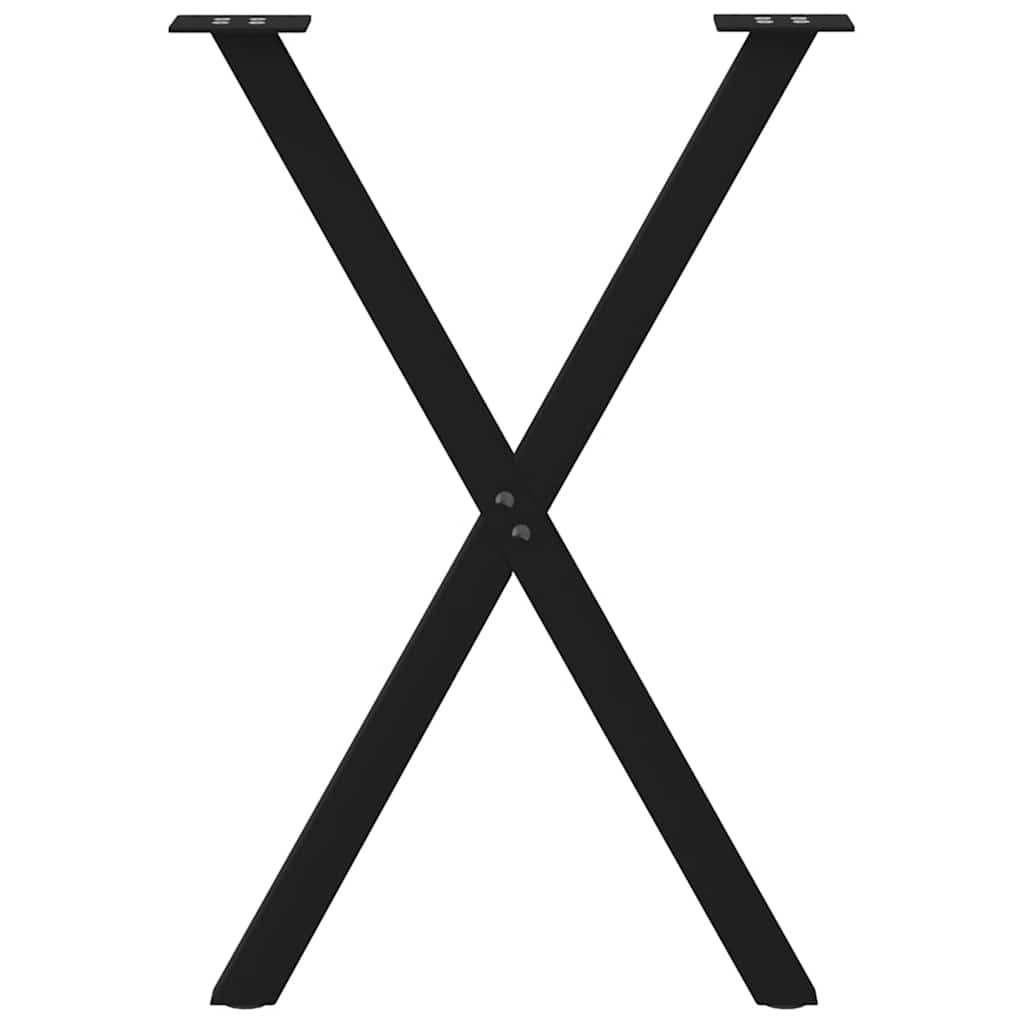 spisebordsben X-formet 2 stk. sort 50x(72-73) cm stål