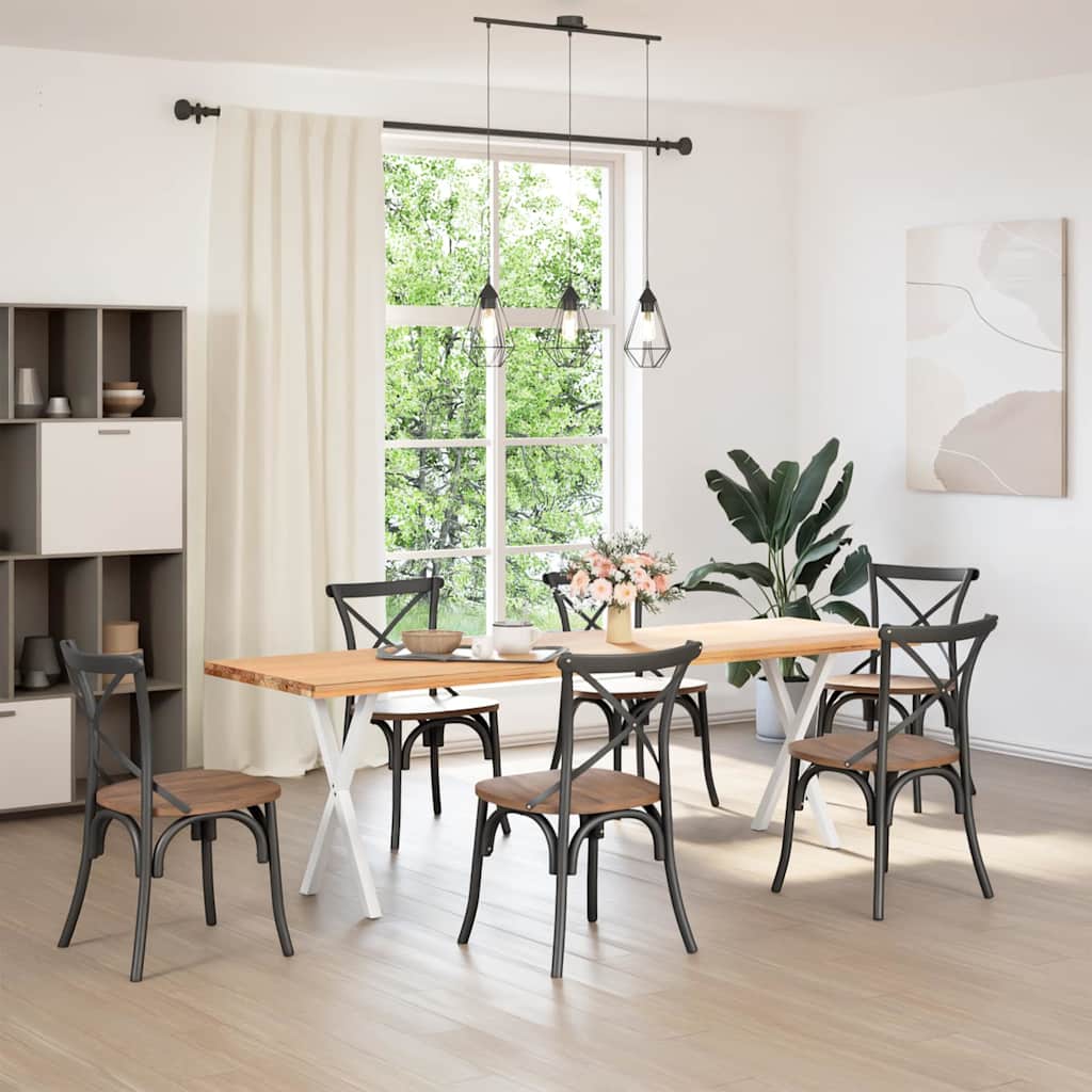 spisebordsben X-formet 2 stk. hvid 57 x (72-73) cm stål