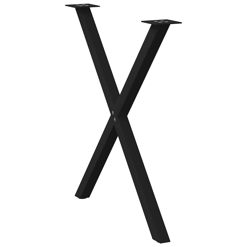 spisebordsben X-formet 2 stk. sort 80x(72-73) cm stål