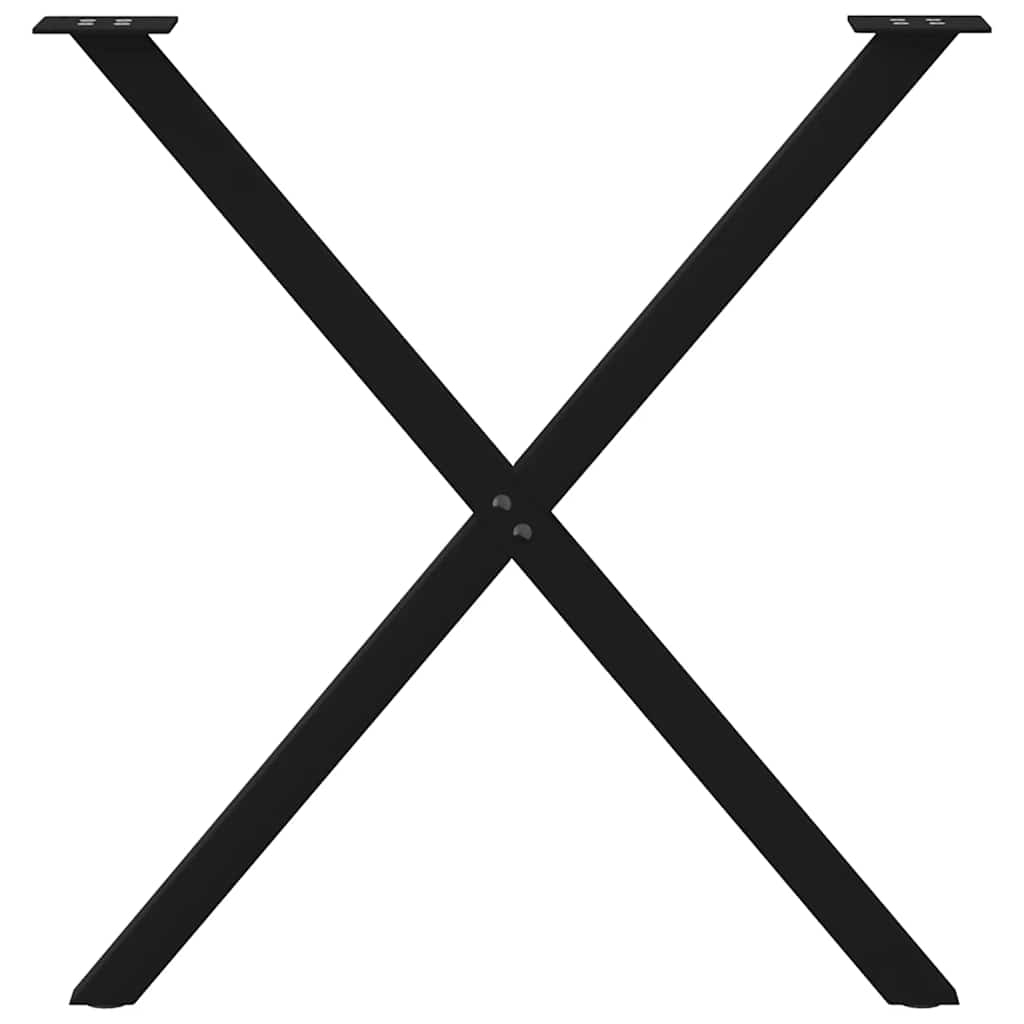 spisebordsben X-formet 2 stk. sort 80x(72-73) cm stål