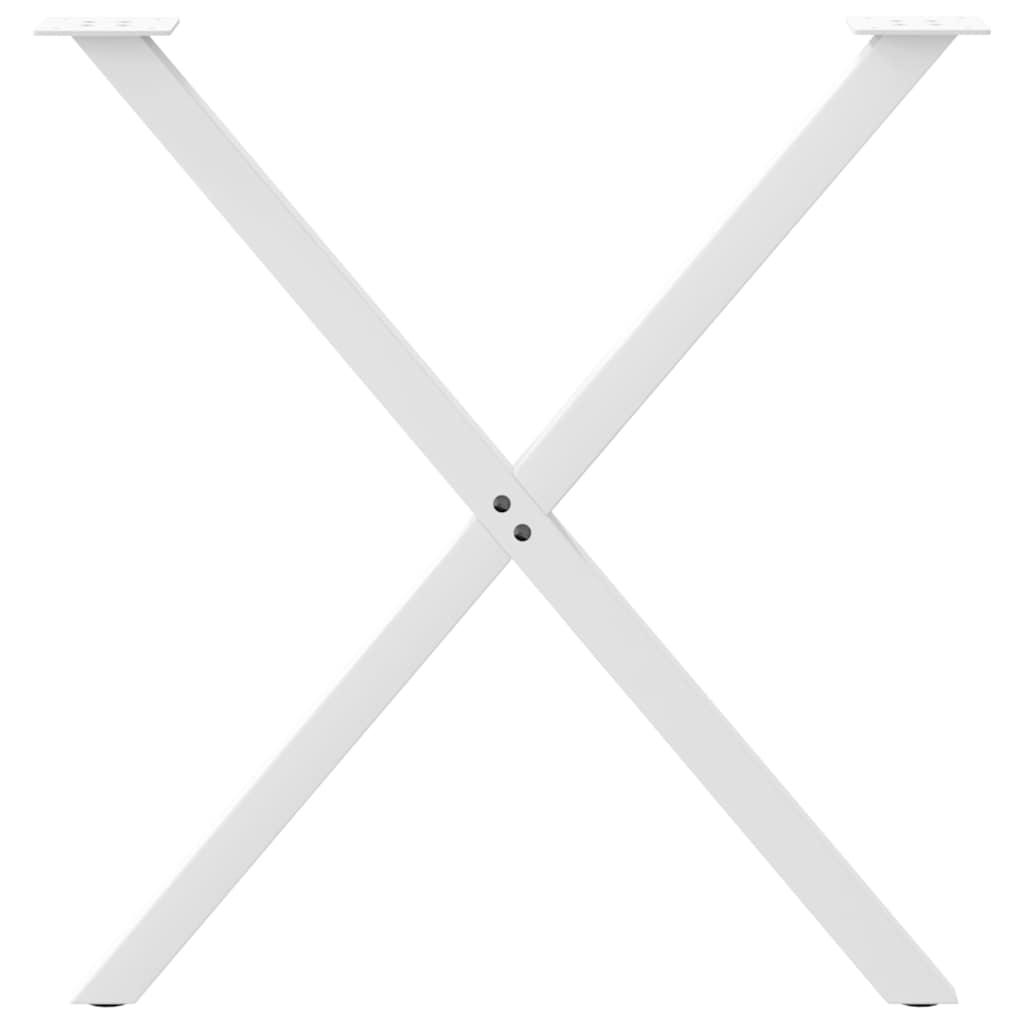spisebordsben X-formet 2 stk. hvid 80x(72-73) cm stål