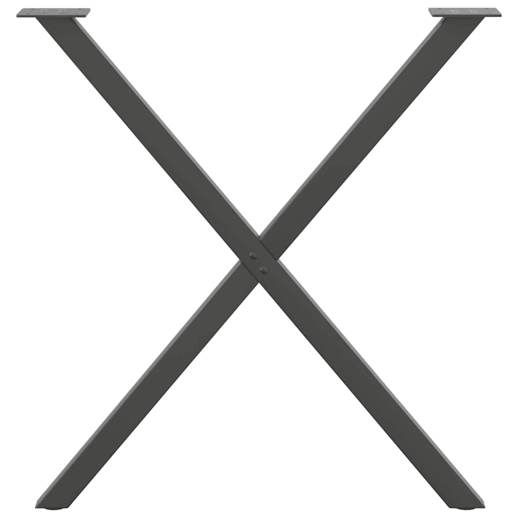 spisebordsben X-formet 2 stk. antracit 80x(72-73) cm stål