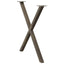 spisebordsben X-formet 2 stk. naturstål 80x(72-73) cm stål