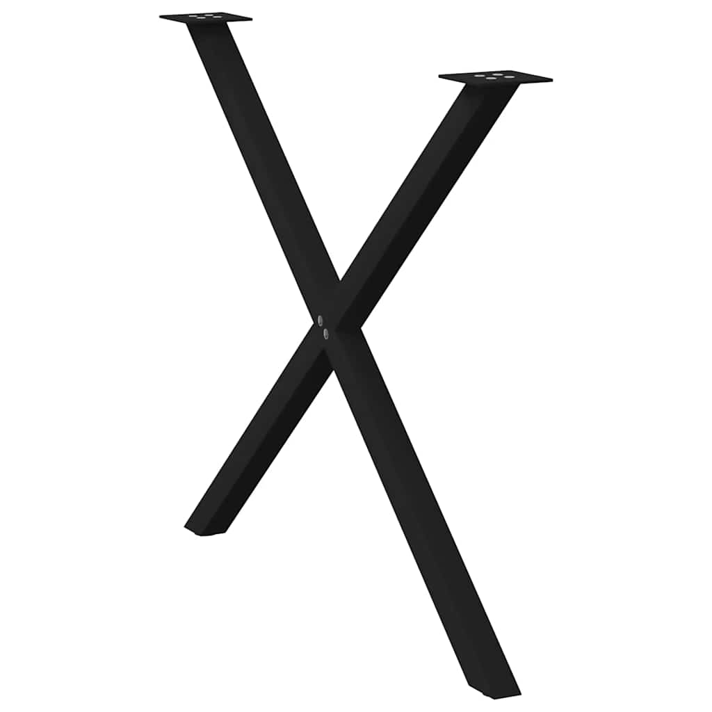 spisebordsben X-formet 2 stk. sort 90 x (72-73) cm stål